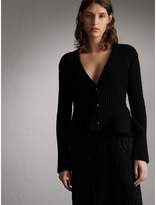 Thumbnail for your product : Burberry Knitted Wool Cashmere Blend Peplum Jacket