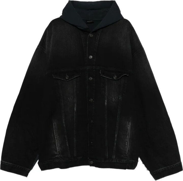 Balenciaga Logo-Embroidered Hooded Jacket