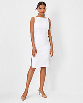 Thumbnail for your product : Ann Taylor The Belted Boatneck Sheath Dress in Herringbone Linen Blend