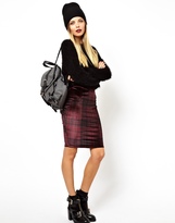 Thumbnail for your product : ASOS Pencil Skirt in Velvet Check