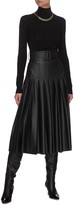 Thumbnail for your product : Equil Belted Pleat Midi Faux Leather Skirt