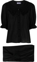 Thumbnail for your product : Rixo Black Margot Embroidered Pyjamas