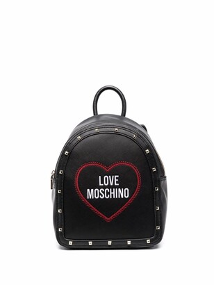 Love Moschino Logo-Embroidered Backpack