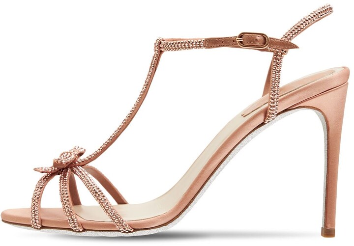 blush satin sandals