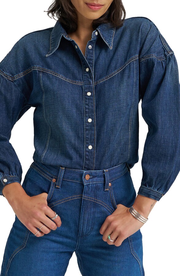 Wrangler Western Denim Snap-Up Shirt