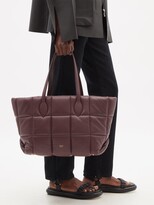 Thumbnail for your product : KHAITE Florence Quilted Leather Tote Bag - Burgundy