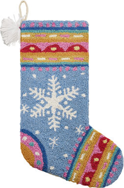 Mistletoe and Co. Fair Isle Snowflake With Tassel Wool Hook Stocking
