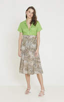 Thumbnail for your product : Faithfull The Brand Luda Belted Leopard-Print Crepe Midi Skirt
