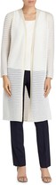 Thumbnail for your product : Lafayette 148 New York Sheer Stripe Long Cardigan