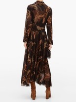 Thumbnail for your product : Norma Kamali Wheat-print Wrap Midi Dress - Brown Print