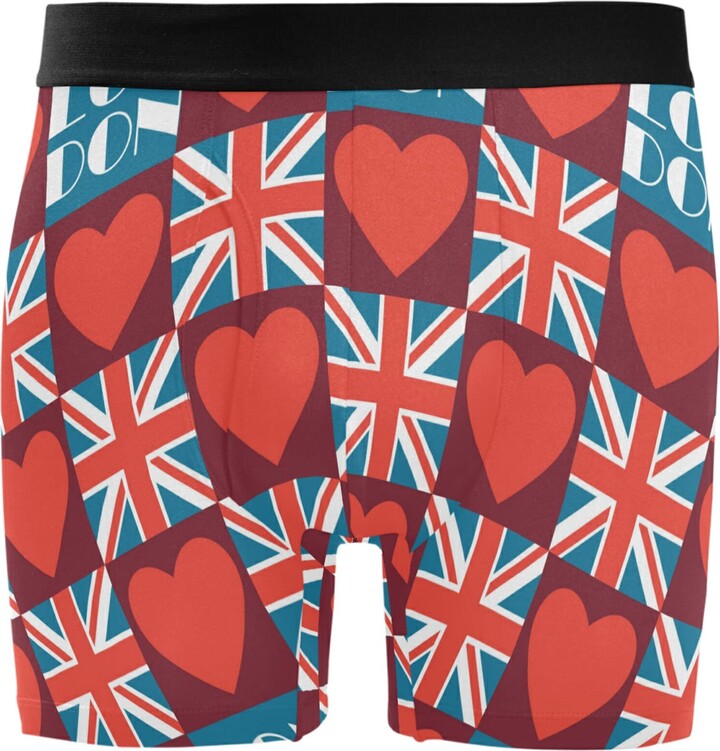 ZZXXB British Flag Love Heart Mens Boxer Briefs Breathable Underwear Fly  Front With Pouch Medium Red - ShopStyle