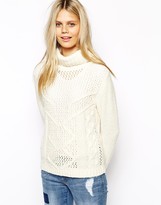 Thumbnail for your product : Tommy Hilfiger Oversized Roll Neck Jumper With Open Knit