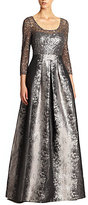 Thumbnail for your product : Kay Unger Sequined Metallic Lace Gown