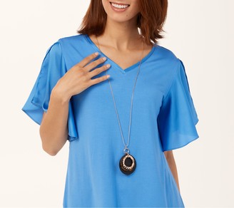Susan Graver Layered Pendant with Chain Necklace
