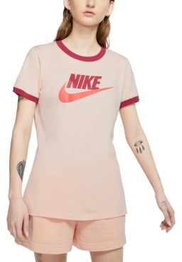 Nike Women S Sportswear Futura Cotton Ringer T Shirt Shopstyle Activewear Tops