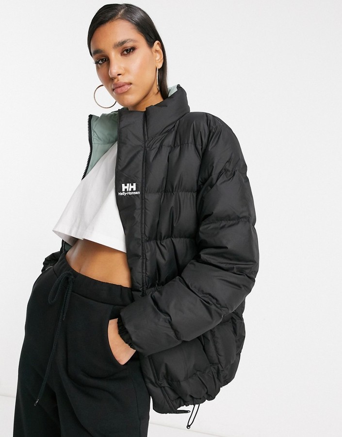 Helly Hansen Yu reversible puffer jacket in black - ShopStyle