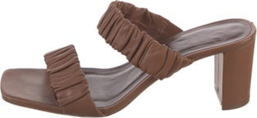 STAUD Leather Slides Brown Multistrap Unfortunately, due to restrictions, this item may not be eligible for shipping in all areas.