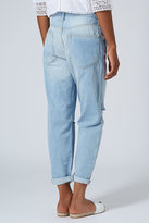 Thumbnail for your product : Topshop Moto frayed bleach wash hayden jeans