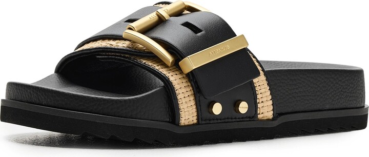 AllSaints Women's Ellie Raffia Slider Ballet Flat