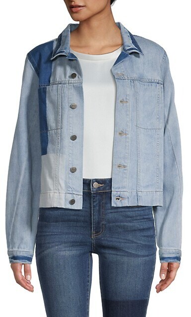 two tone denim jacket black