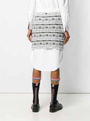 Thom Browne Check Tweed Yarn Miniskirt
