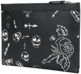 Lanvin graphic illustrated clutch