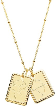 Sterling Forever 14K Goldplated Zodiac Tag Necklace