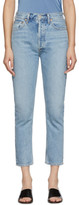 Thumbnail for your product : AGOLDE Blue Riley High Rise Straight Crop Jeans