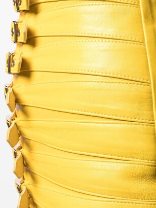 Manokhi Buckle-Detail Leather Skirt
