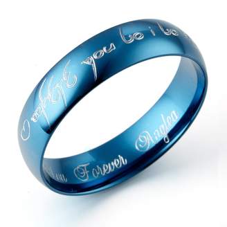 Gemini Custom Women's Dome Anniversary Promise Wedding Titanium Ring width 4mm US Size 7.5 Valentine's Day Gift
