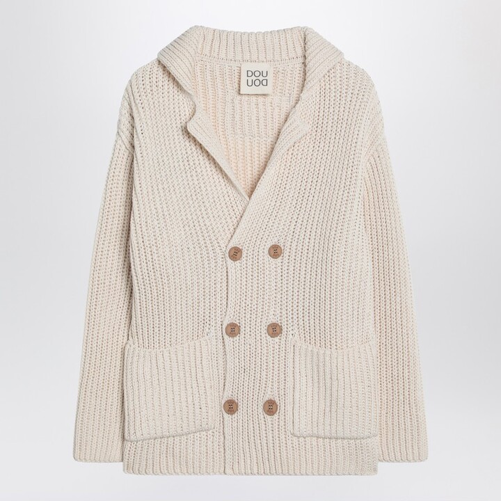 Cardigan Triciclo ivory in cotton