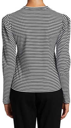 Derek Lam 10 Crosby Jaden Stripe Puff-Sleeve Top