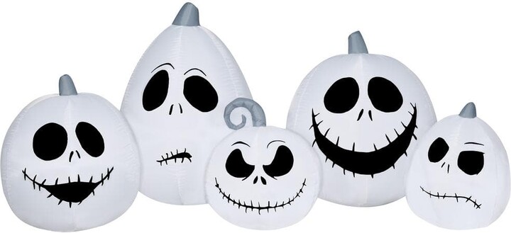 3.5 ft. Tall Airblown-Jack Skellington White Pumpkin Faces-Collection Scene-Disney