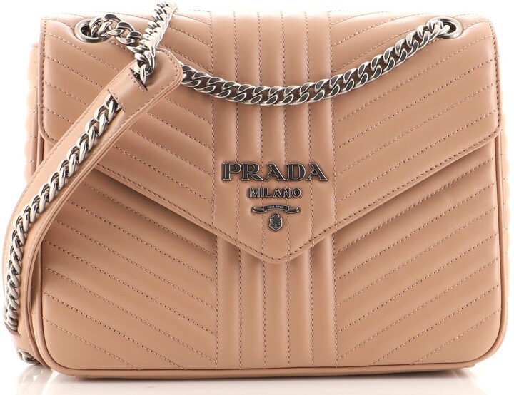 Prada Chain Envelope Flap Shoulder Bag Diagramme Quilted Leather Medium -  ShopStyle