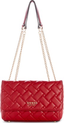 small red guess bag