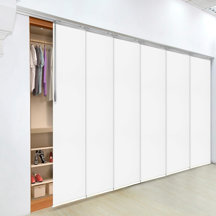 Rod Desyne Laci White 6-Panel Single Rail Panel Track Extendable 70\
