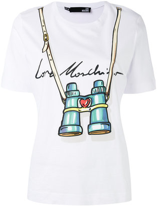 Love Moschino binocular print T-shirt - women - Cotton - 44