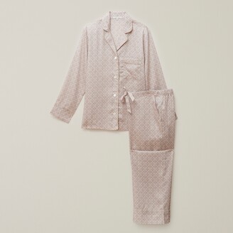 Love & Lore Tailored Tencel Pajama Set, Geo Flora Lilac Large