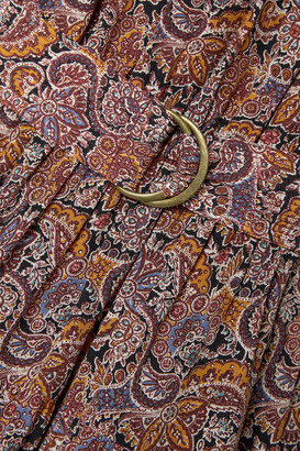 Ulla Johnson Luna Belted Ruffled Floral-print Silk Mini Dress - Brown