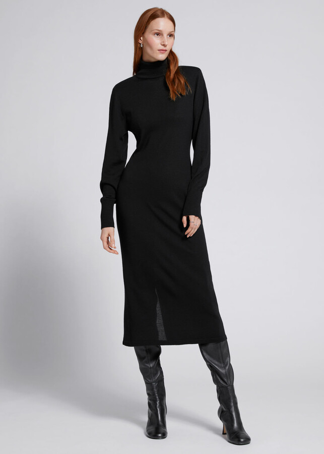 And other stories Fitted Wool Knit Midi Dress ShopStyle