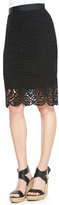 Thumbnail for your product : Miguelina Scarlett Swirly-Lace Pencil Skirt