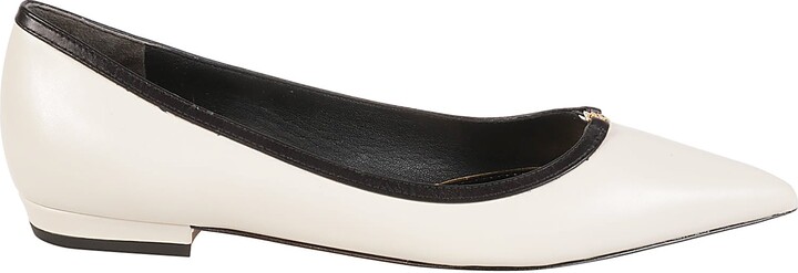 Tory Burch Double T Buckle Pointed Toe Ballerinas