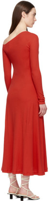 Rosetta Getty Red Off-Shoulder Flare Dress