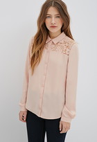 Thumbnail for your product : Forever 21 Floral Lace-Paneled Top