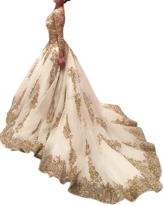 MARSEN Luxurious Wedding Dress Bride 2018 Long Sleeves Lace Mermaid Formal Bridal Gown