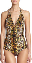 Thumbnail for your product : Shoshanna One-Piece Ruched Halter Swimsuit