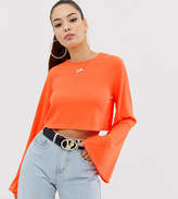Thumbnail for your product : Missguided crop top with flared sleeves in neon orange