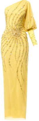 yellow sequin maxi dress