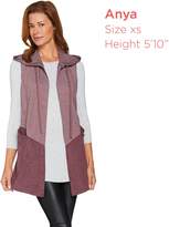 Thumbnail for your product : Logo By Lori Goldstein LOGO Lounge by Lori Goldstein French Terry and Suede Open Front Vest
