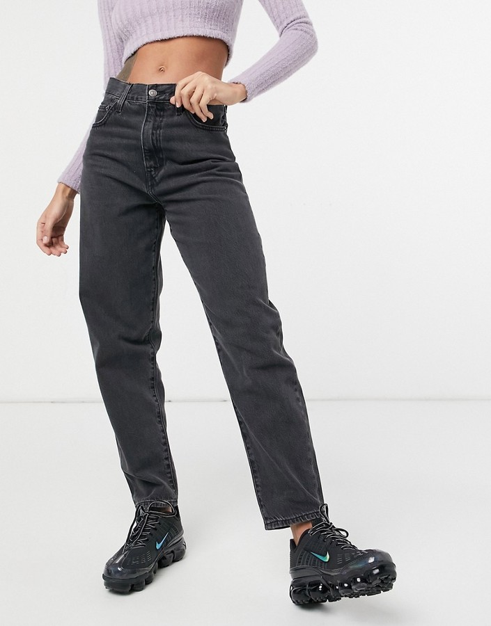 Levi's high loose tapered leg jeans in black - ShopStyle